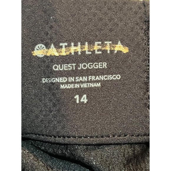 NWT ATHLETA Quest Jogger Pants Sz 14 Black Lightweight Elastic Waist Pockets - Picture 4 of 6